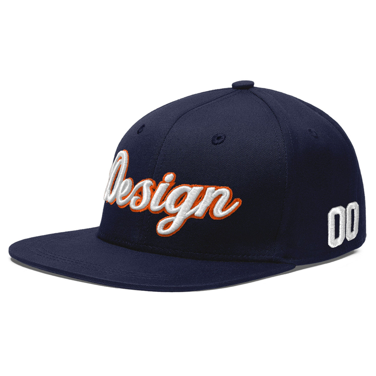 Custom Navy 3D Puff Embroidery Flat Embroidery Casual Sport Baseball Cap