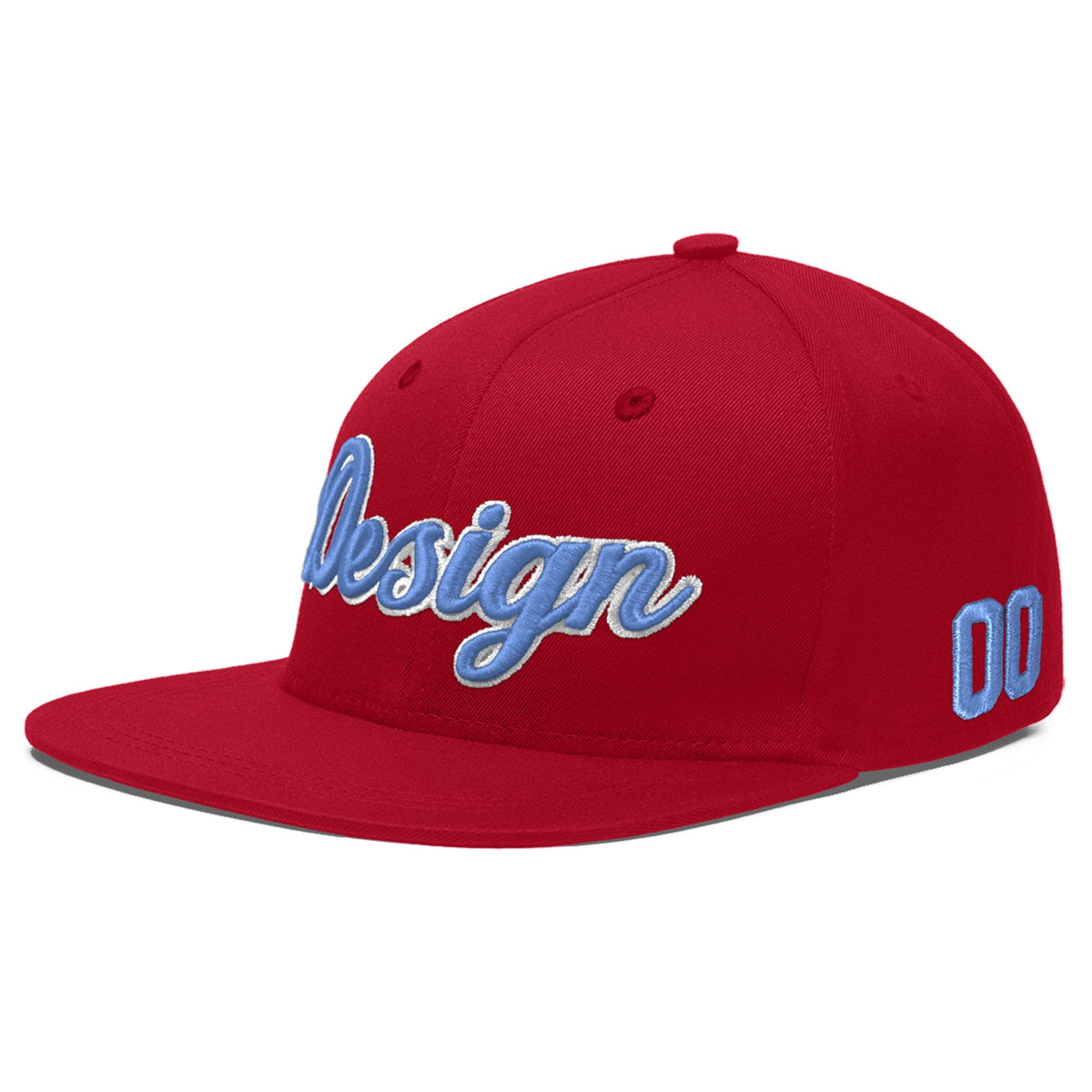 Custom Red 3D Puff Embroidery Flat Embroidery Casual Sport Baseball Cap