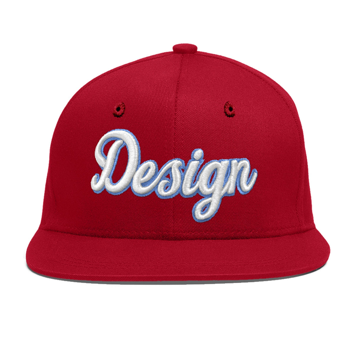 Custom Red 3D Puff Embroidery Flat Embroidery Casual Sport Baseball Cap