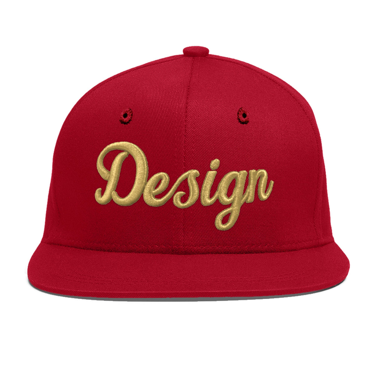 Custom Red 3D Puff Embroidery Flat Embroidery Casual Sport Baseball Cap