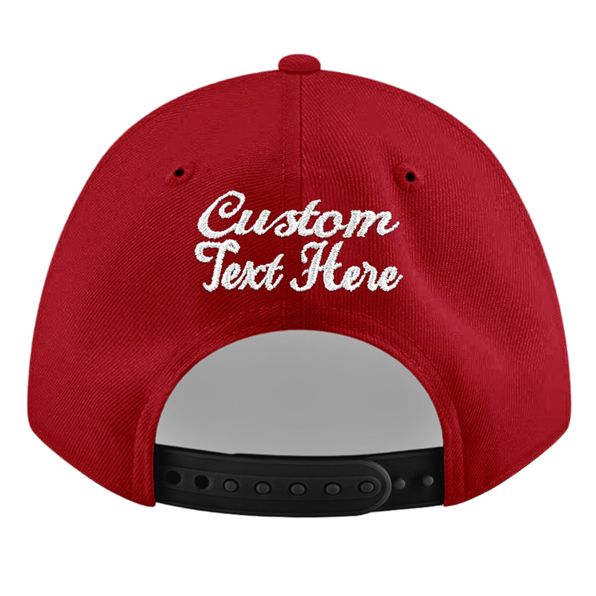 Custom Red 3D Puff Embroidery Flat Embroidery Casual Sport Baseball Cap