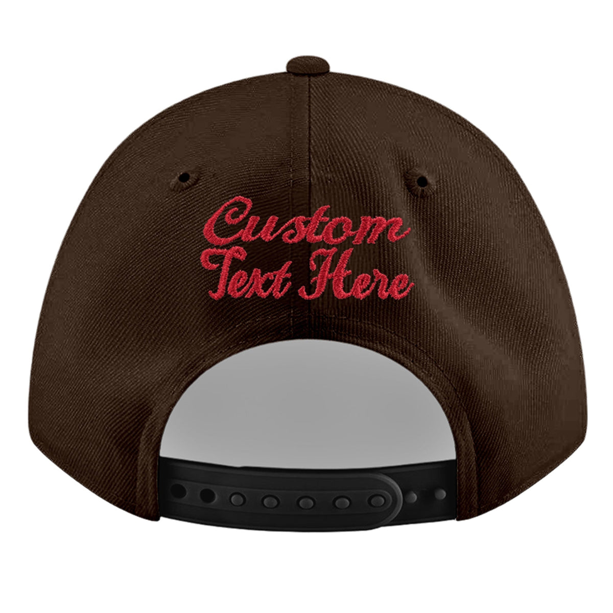 Custom Brown 3D Puff Embroidery Flat Embroidery Casual Sport Baseball Cap