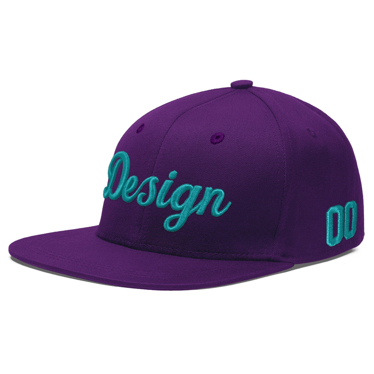 Custom Purple 3D Puff Embroidery Flat Embroidery Casual Sport Baseball Cap
