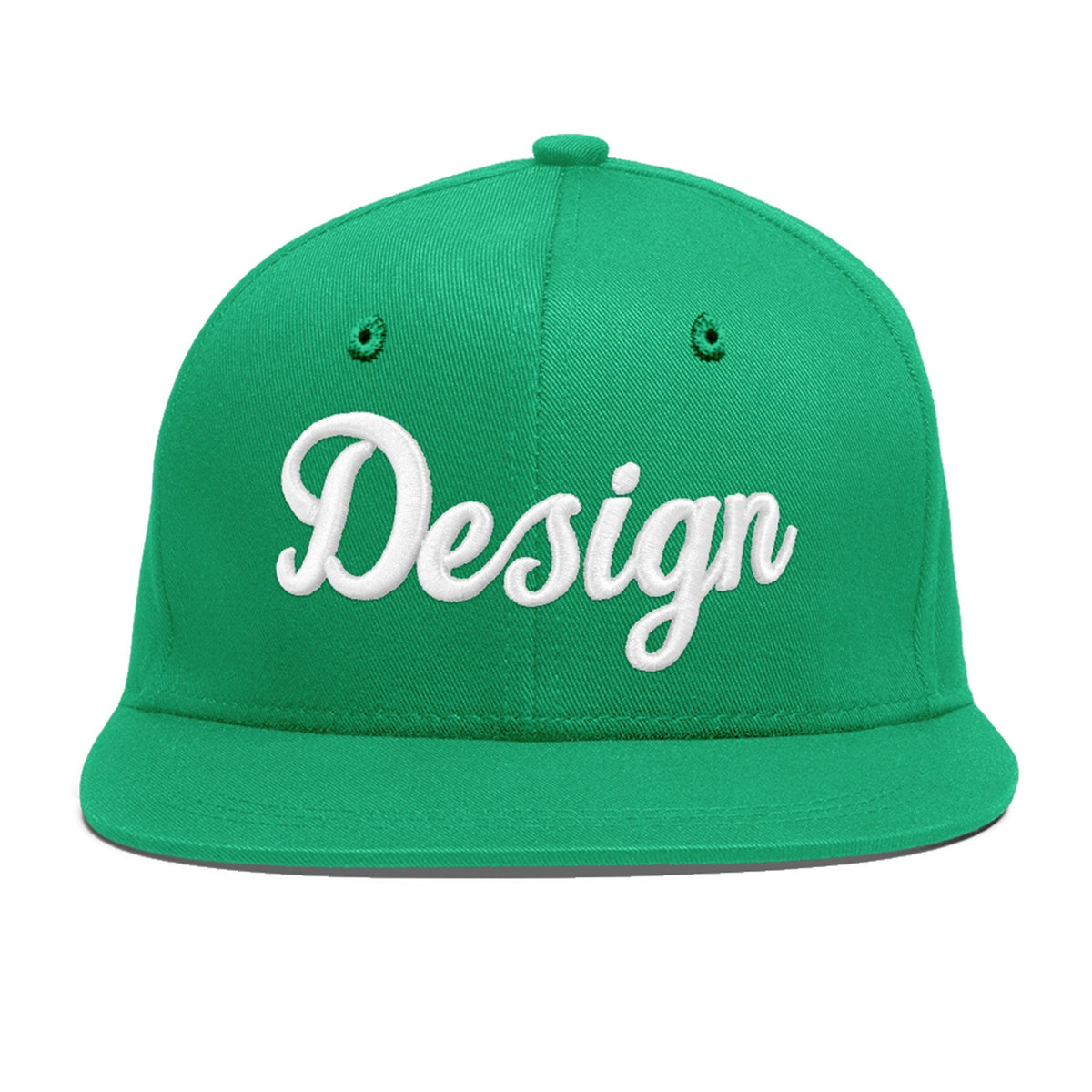 Custom Aqua 3D Puff Embroidery Flat Embroidery Casual Sport Baseball Cap