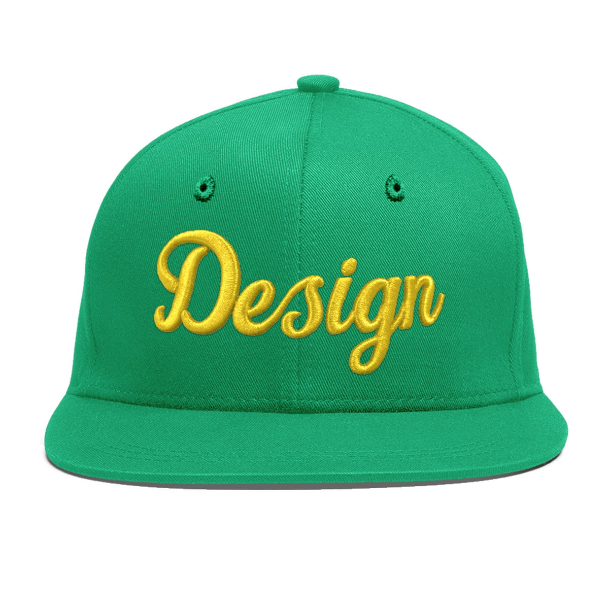 Custom Aqua 3D Puff Embroidery Flat Embroidery Casual Sport Baseball Cap