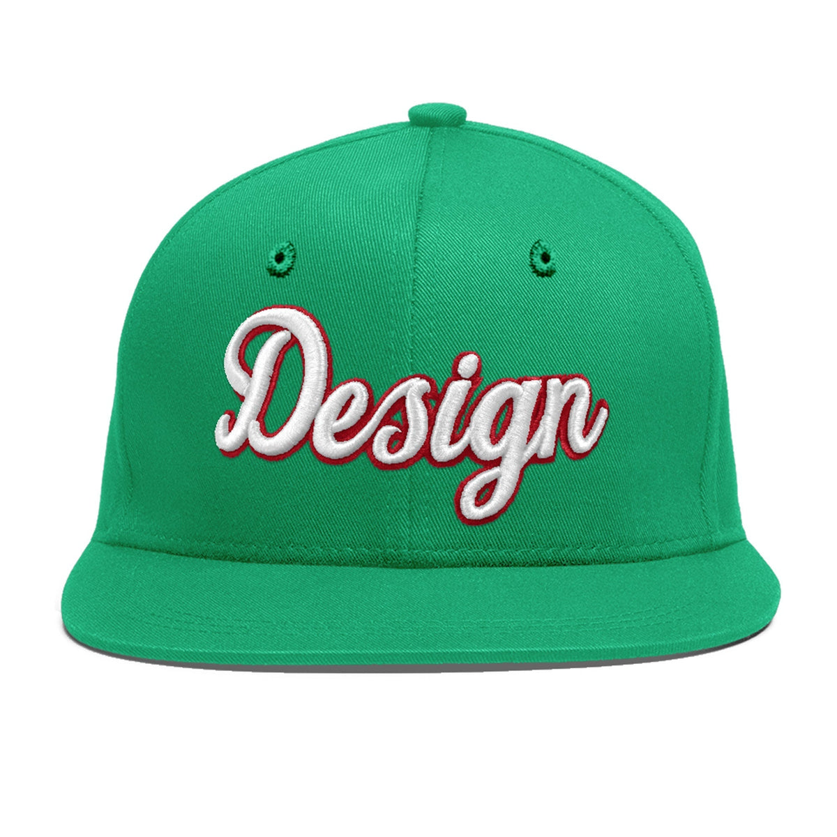 Custom Aqua 3D Puff Embroidery Flat Embroidery Casual Sport Baseball Cap