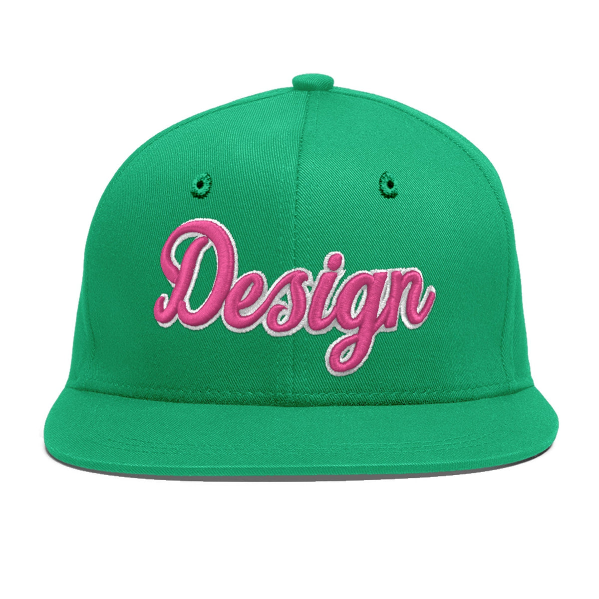 Custom Aqua 3D Puff Embroidery Flat Embroidery Casual Sport Baseball Cap