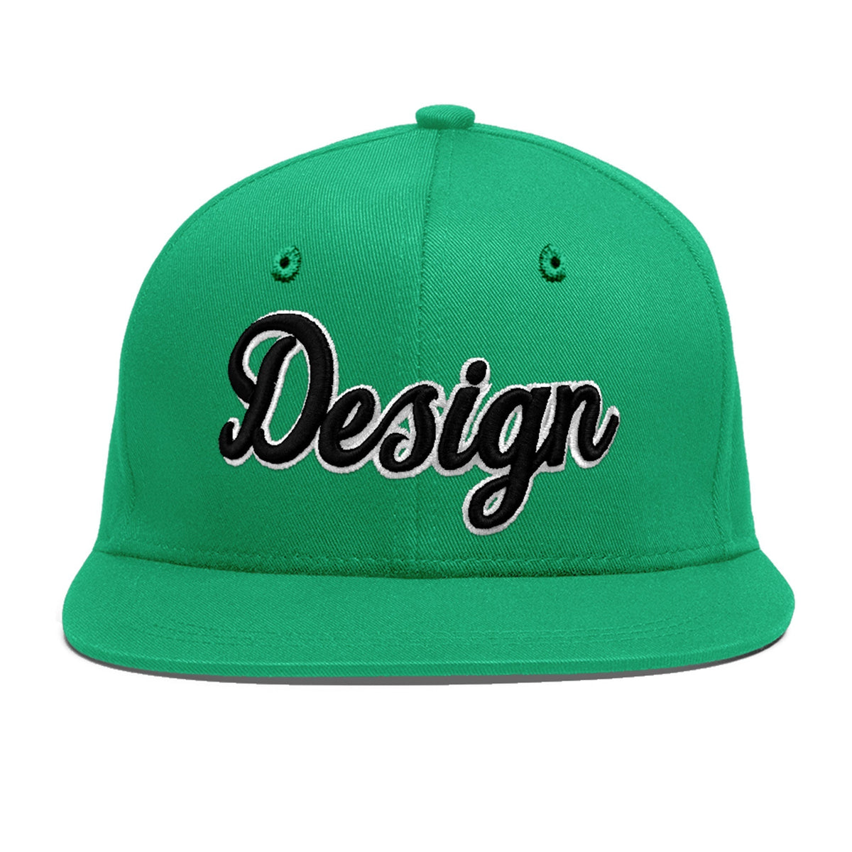 Custom Aqua 3D Puff Embroidery Flat Embroidery Casual Sport Baseball Cap