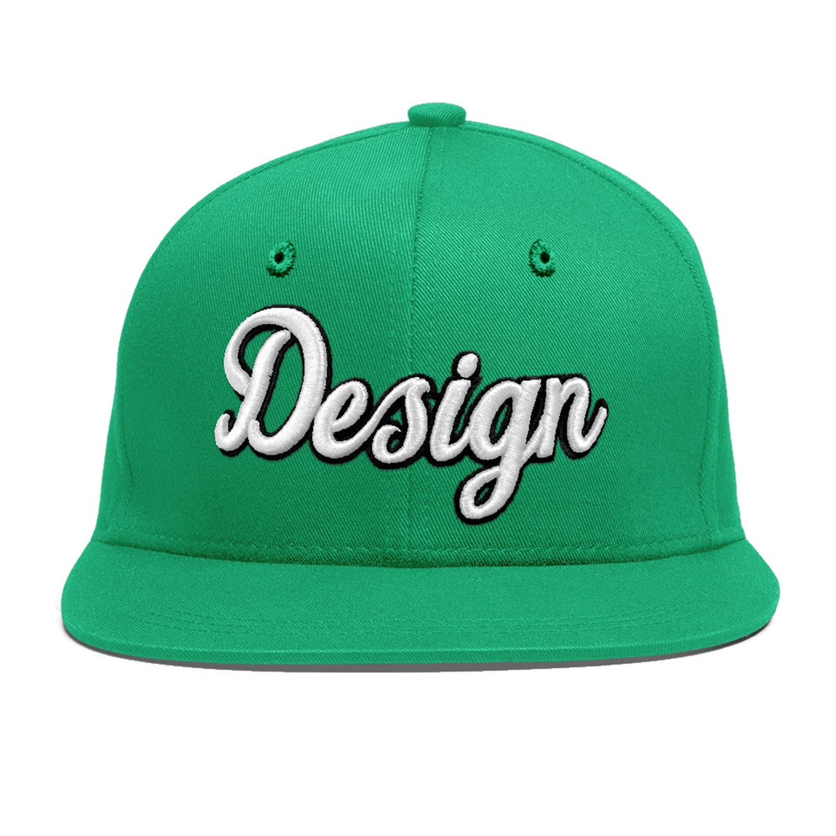 Custom Aqua 3D Puff Embroidery Flat Embroidery Casual Sport Baseball Cap