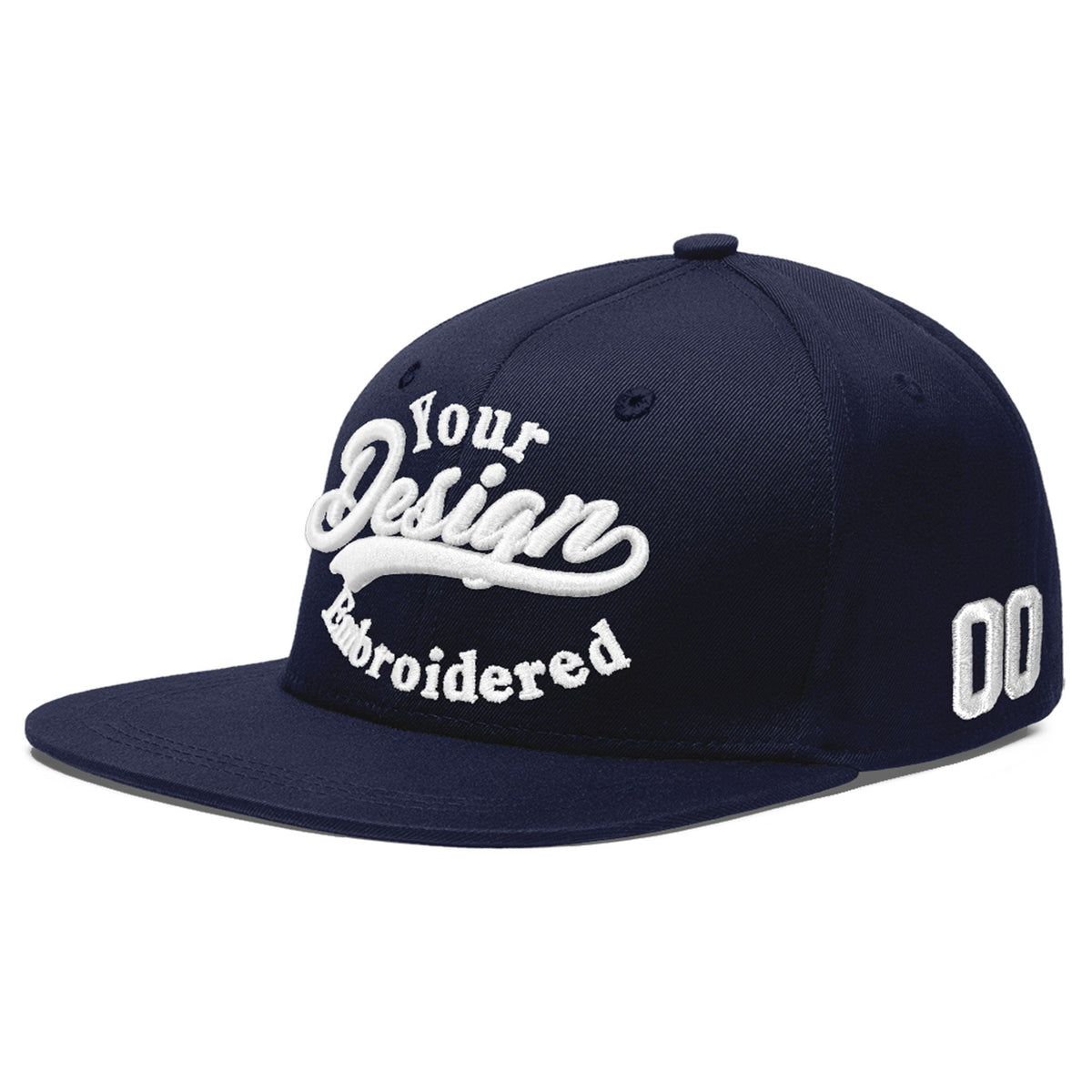 Custom Navy 3D Puff Embroidery Flat Embroidery Casual Sport Baseball Cap