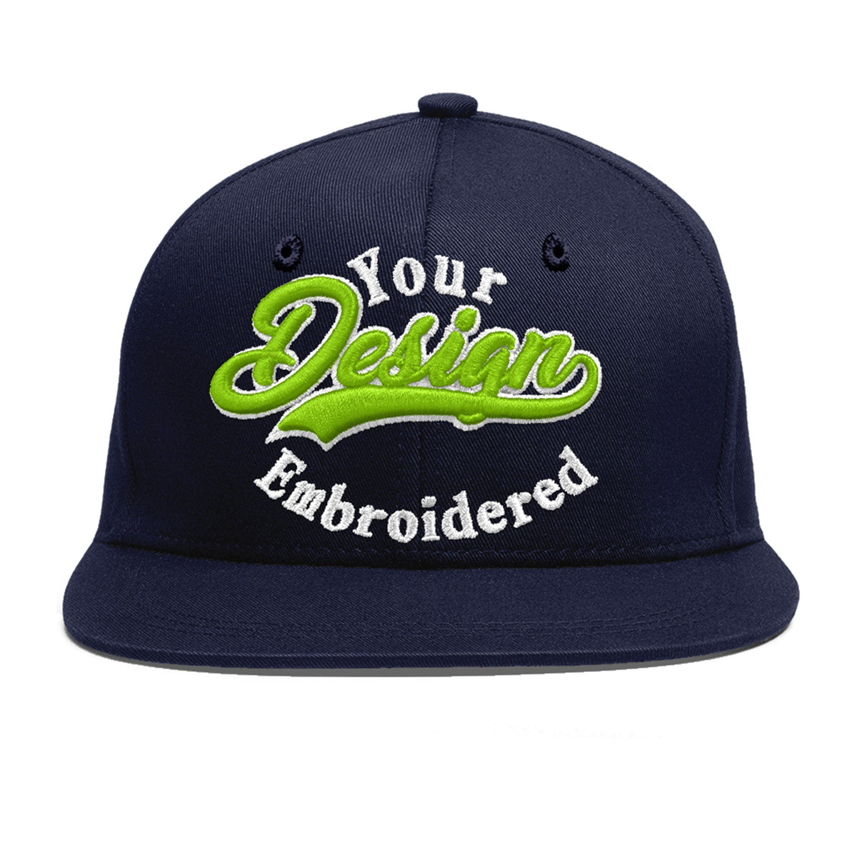 Custom Navy 3D Puff Embroidery Flat Embroidery Casual Sport Baseball Cap
