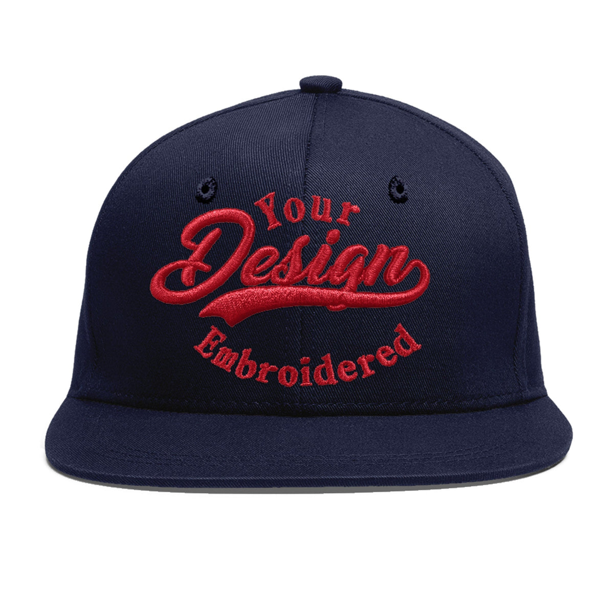 Custom Navy 3D Puff Embroidery Flat Embroidery Casual Sport Baseball Cap