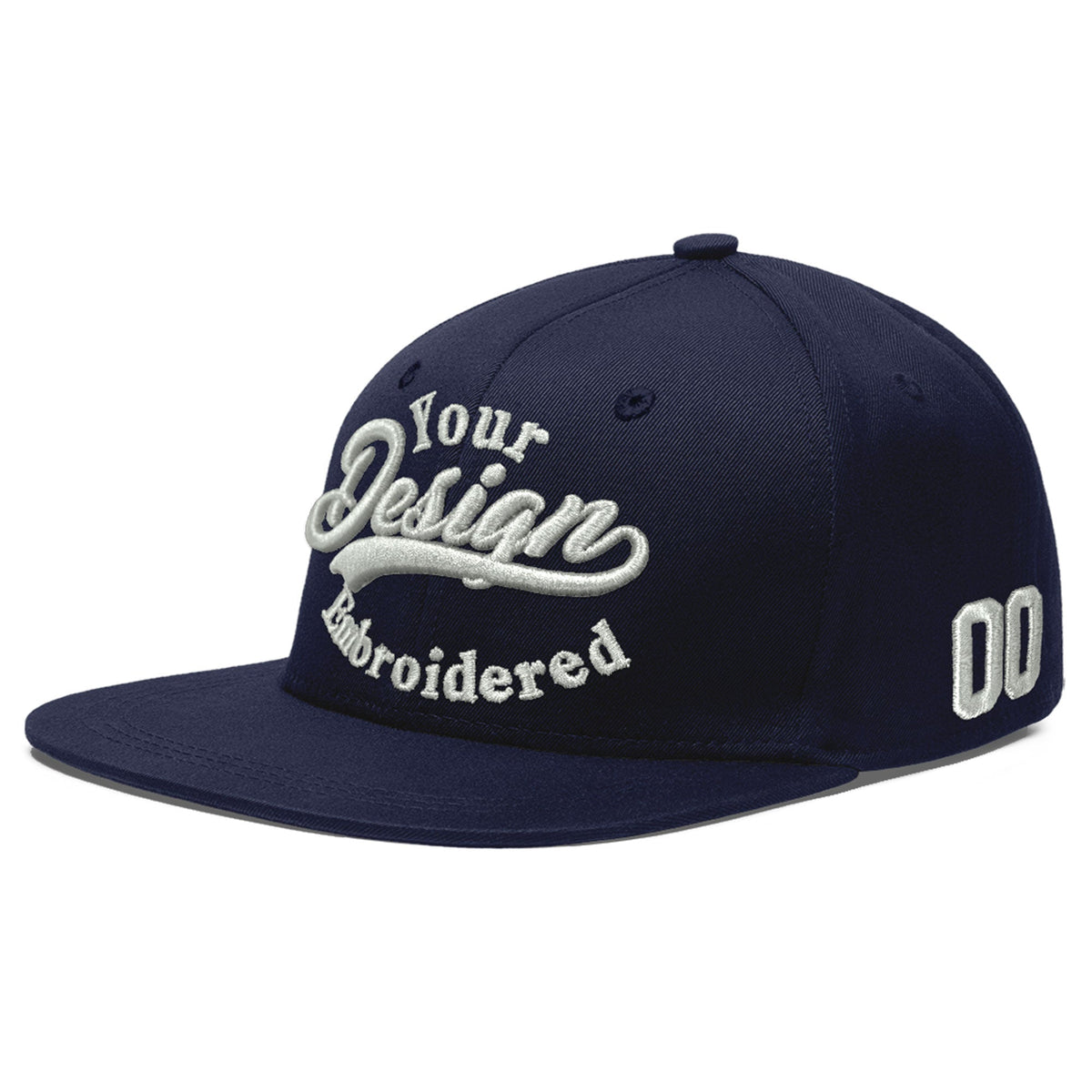 Custom Navy 3D Puff Embroidery Flat Embroidery Casual Sport Baseball Cap
