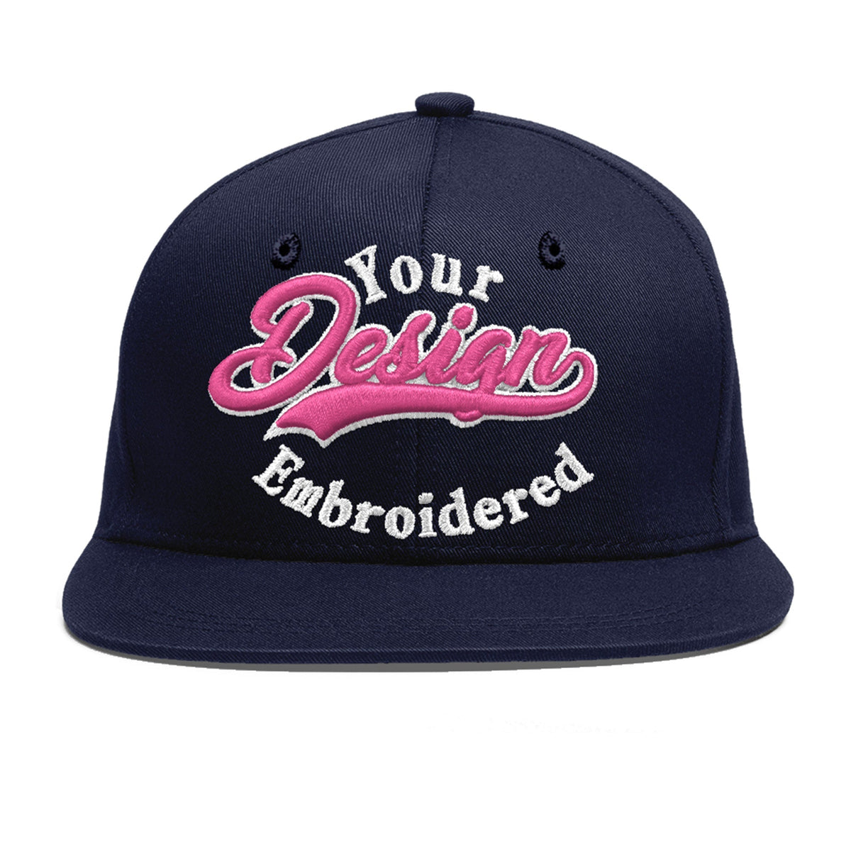Custom Navy 3D Puff Embroidery Flat Embroidery Casual Sport Baseball Cap