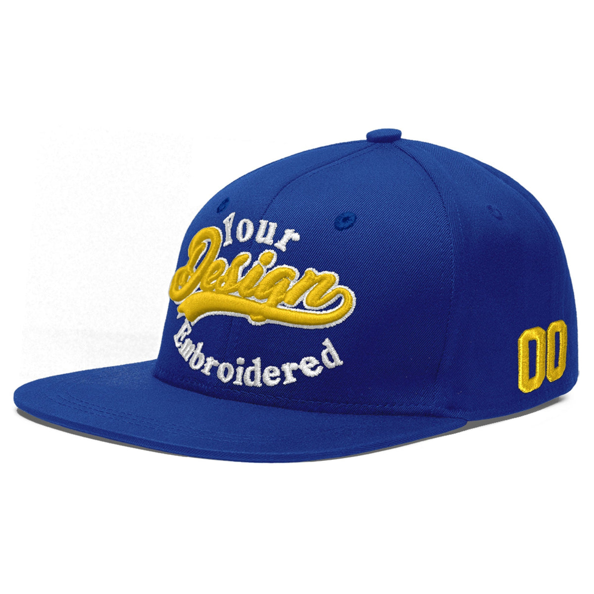 Custom Royal 3D Puff Embroidery Flat Embroidery Casual Sport Baseball Cap