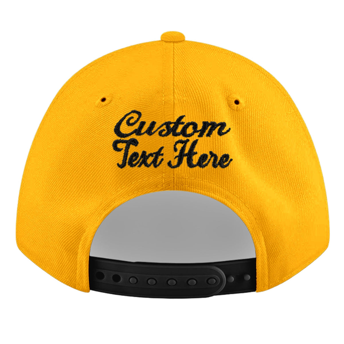 Custom Yellow 3D Puff Embroidery Flat Embroidery Casual Sport Baseball Cap