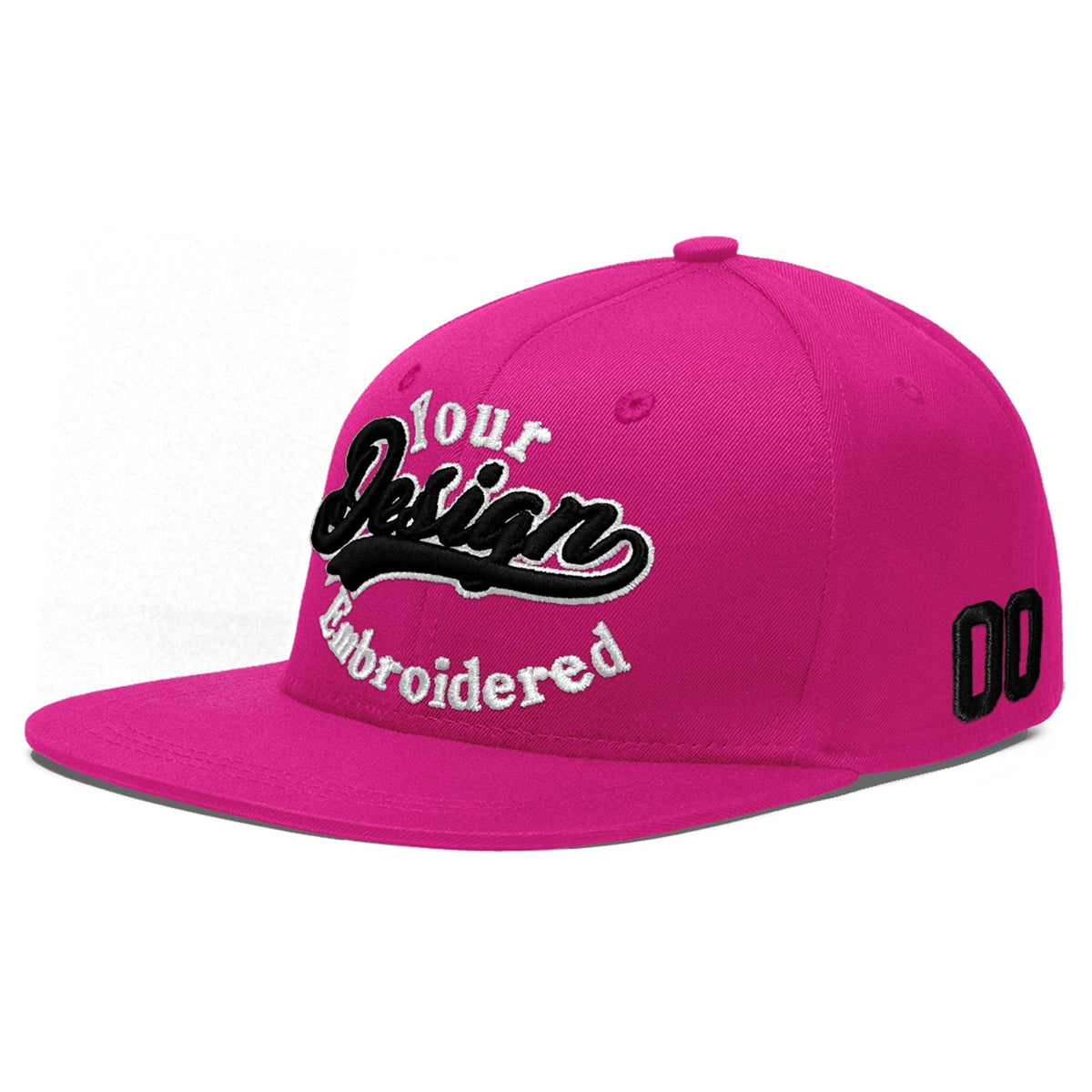 Custom Rose Red 3D Puff Embroidery Flat Embroidery Casual Sport Baseball Cap