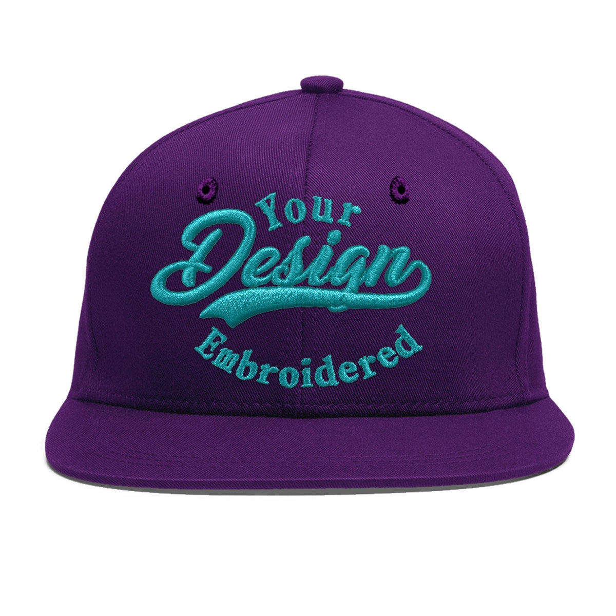 Custom Purple 3D Puff Embroidery Flat Embroidery Casual Sport Baseball Cap