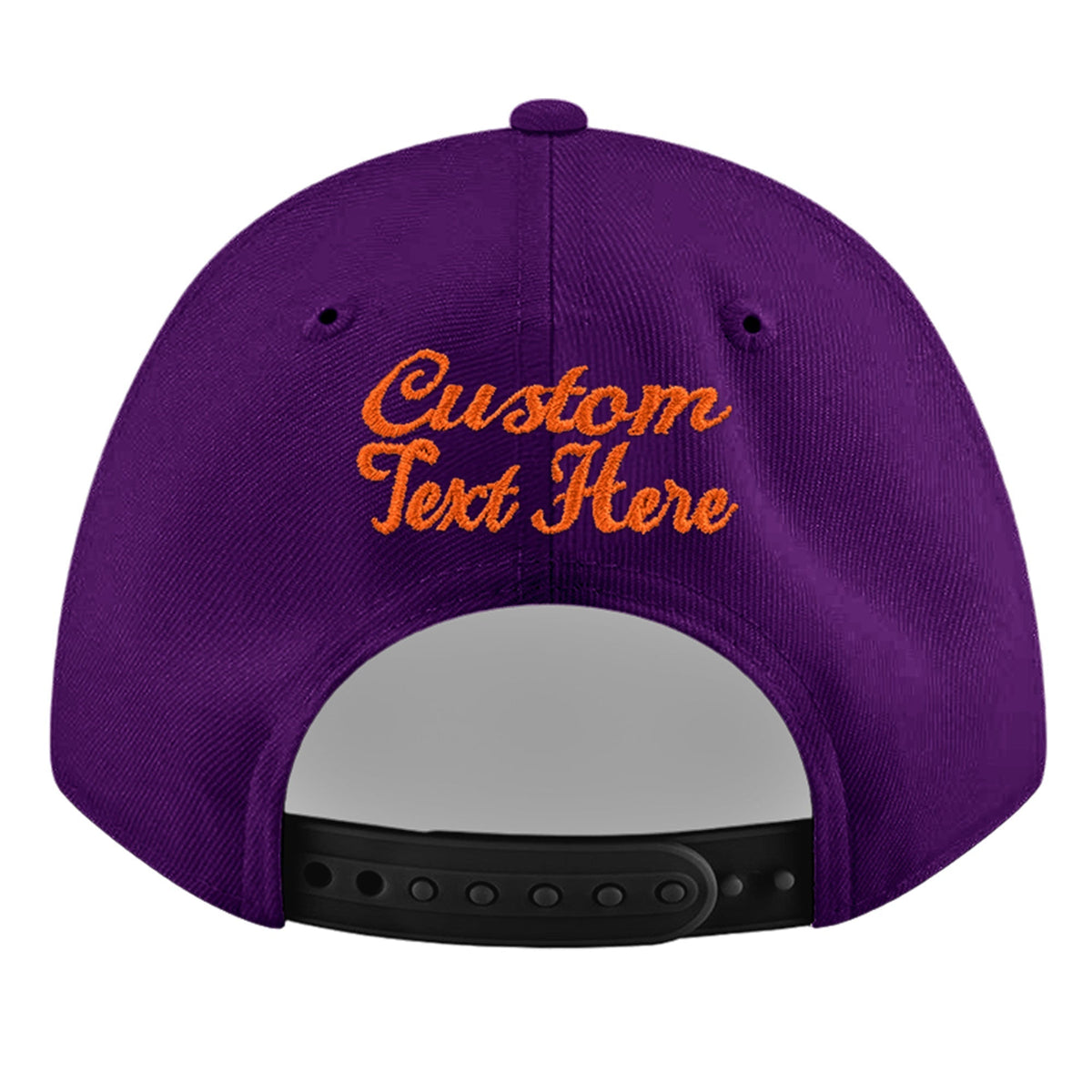 Custom Purple 3D Puff Embroidery Flat Embroidery Casual Sport Baseball Cap