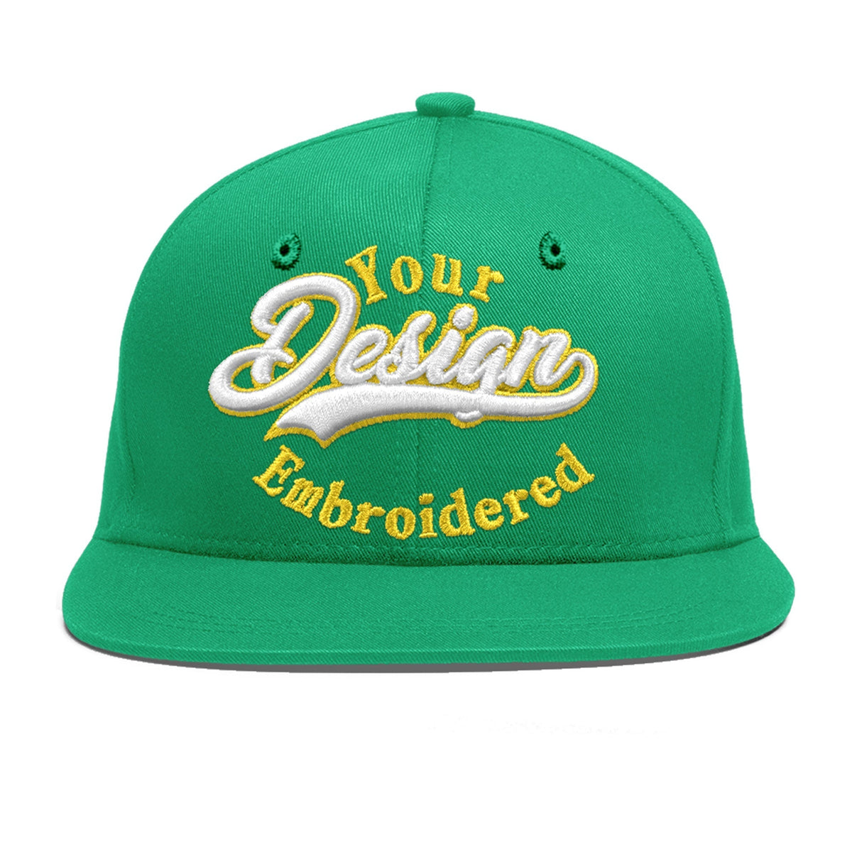 Custom Aqua 3D Puff Embroidery Flat Embroidery Casual Sport Baseball Cap