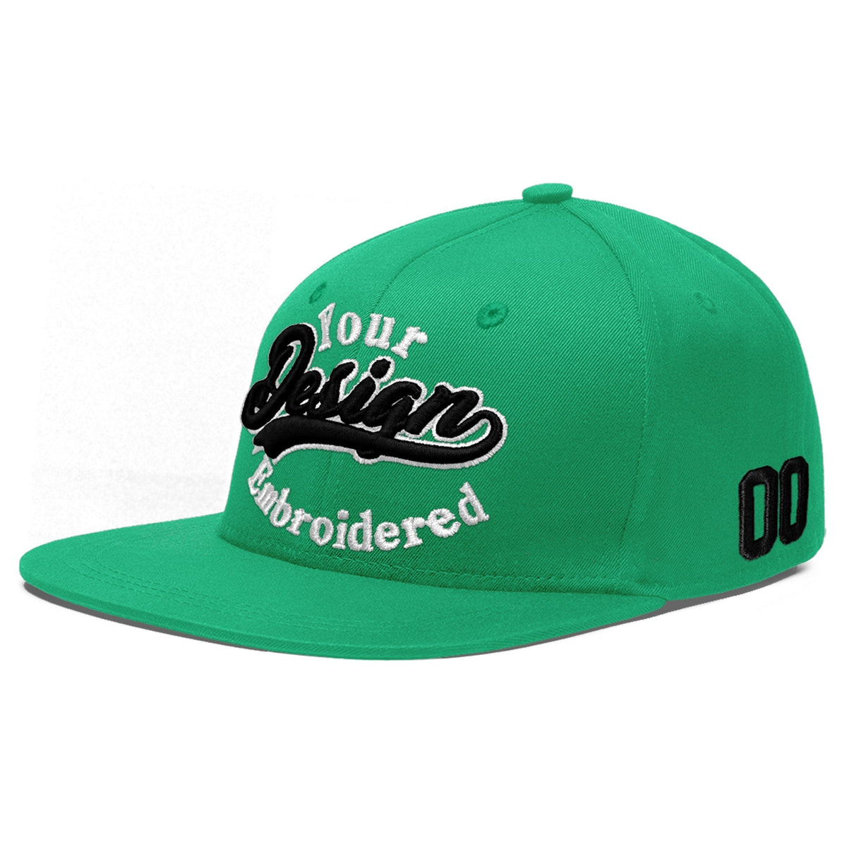 Custom Aqua 3D Puff Embroidery Flat Embroidery Casual Sport Baseball Cap