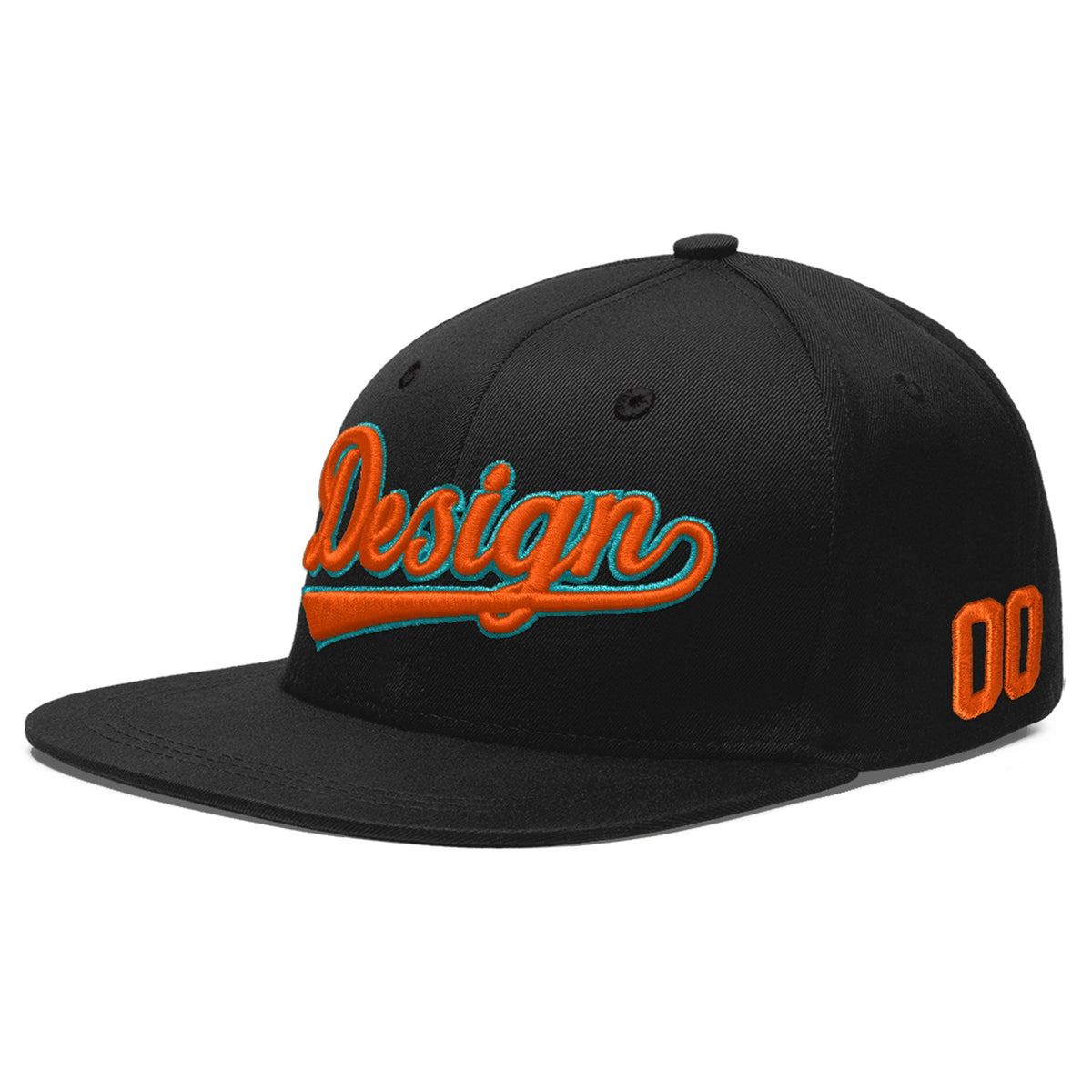 Custom Black 3D Puff Embroidery Flat Embroidery Casual Sport Baseball Cap