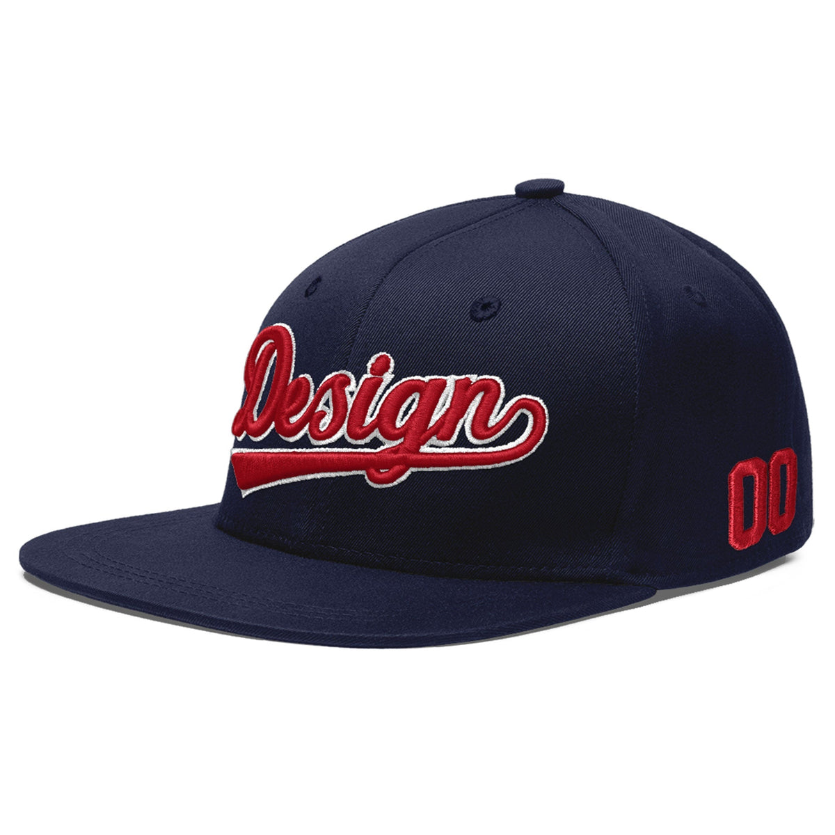 Custom Navy 3D Puff Embroidery Flat Embroidery Casual Sport Baseball Cap