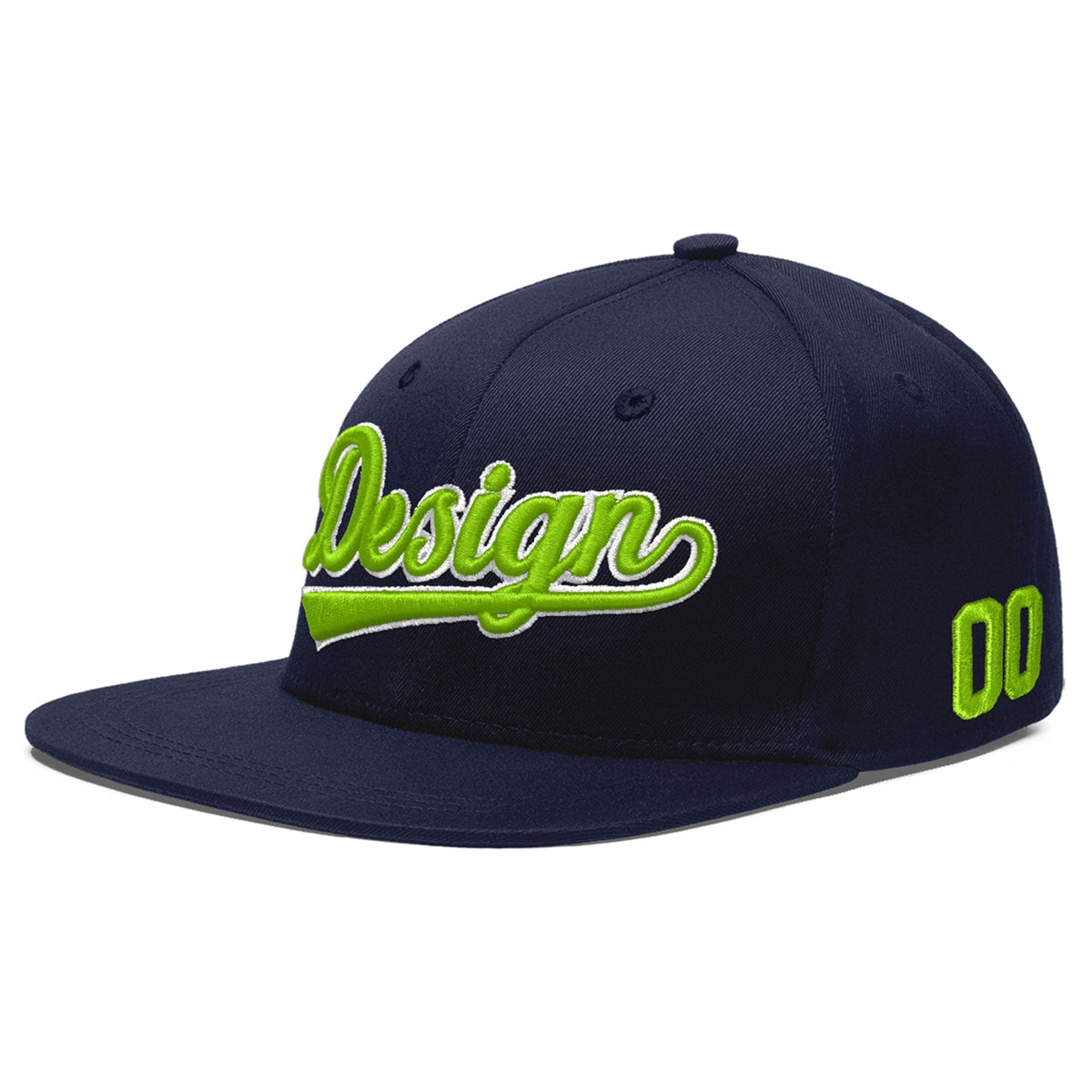 Custom Navy 3D Puff Embroidery Flat Embroidery Casual Sport Baseball Cap