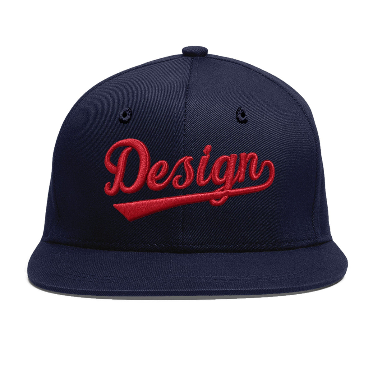 Custom Navy 3D Puff Embroidery Flat Embroidery Casual Sport Baseball Cap