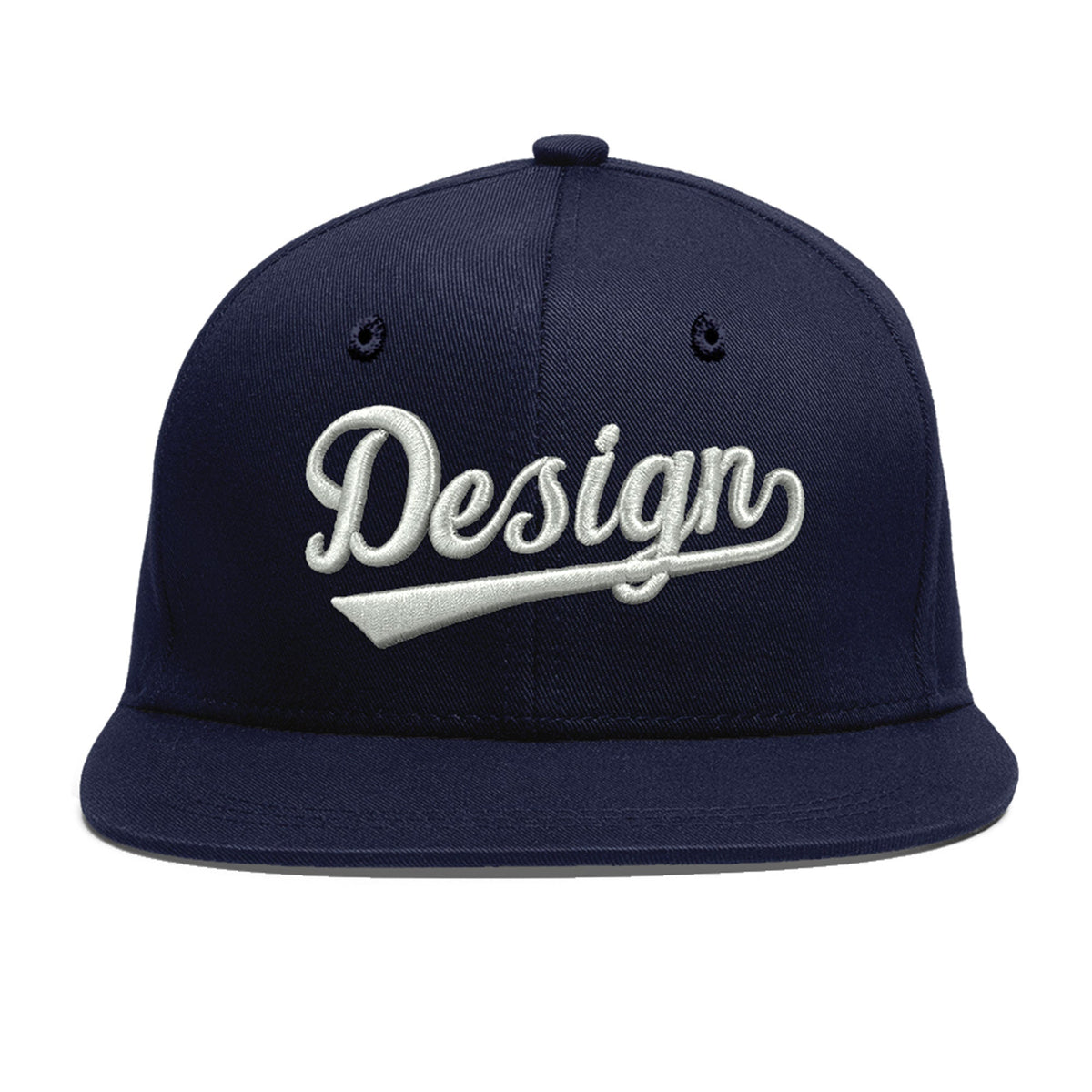 Custom Navy 3D Puff Embroidery Flat Embroidery Casual Sport Baseball Cap