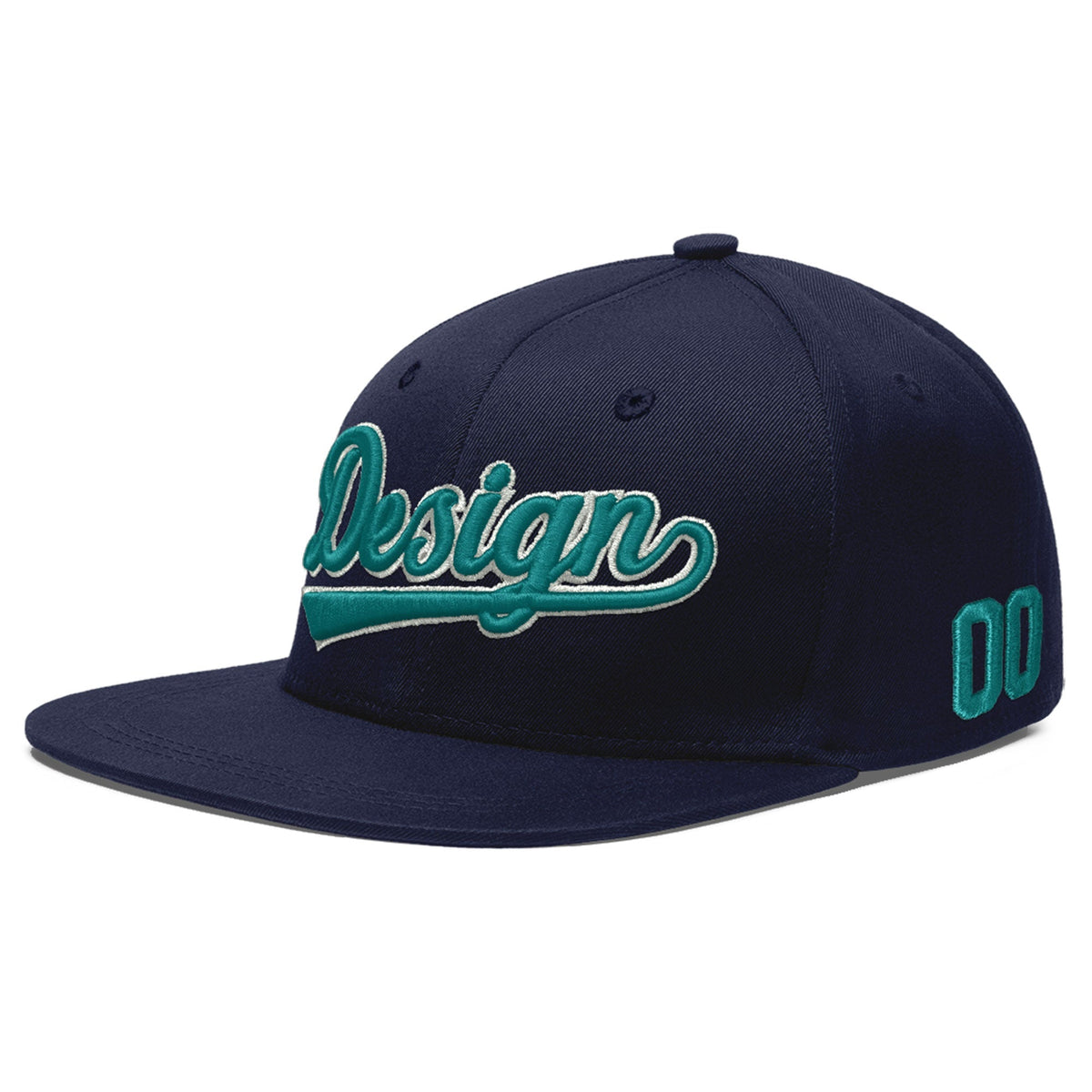 Custom Navy 3D Puff Embroidery Flat Embroidery Casual Sport Baseball Cap