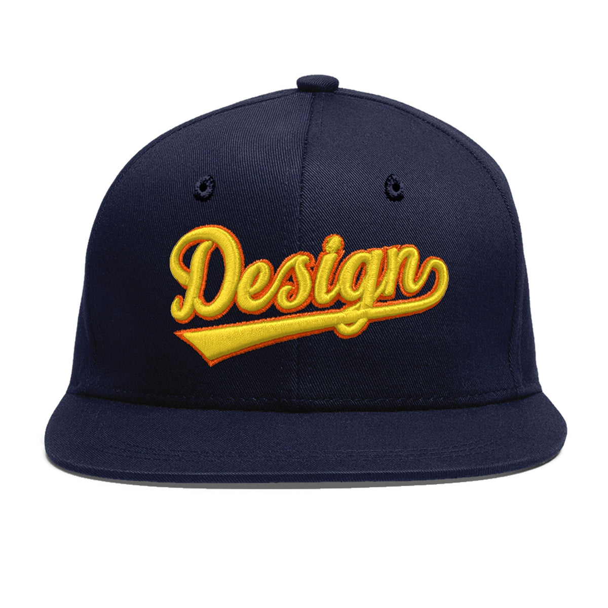 Custom Navy 3D Puff Embroidery Flat Embroidery Casual Sport Baseball Cap
