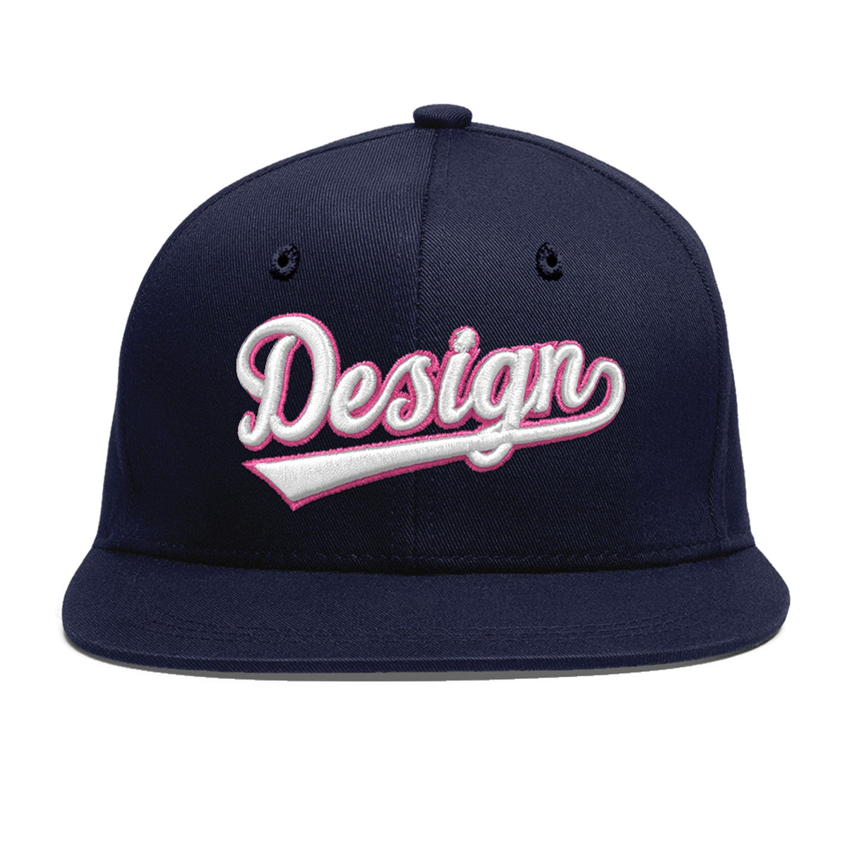 Custom Navy 3D Puff Embroidery Flat Embroidery Casual Sport Baseball Cap