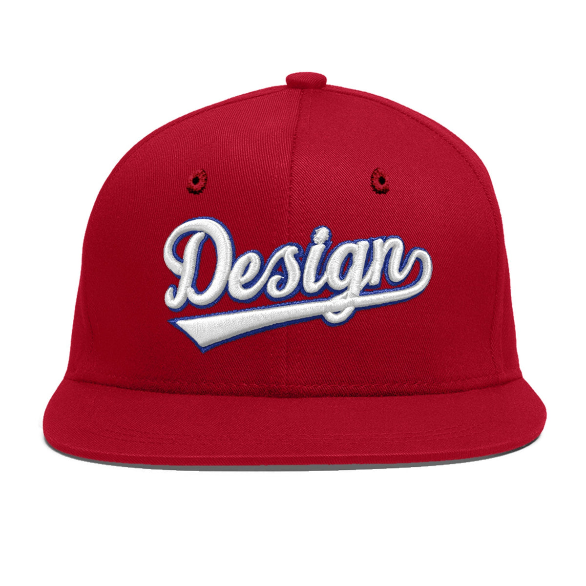 Custom Red 3D Puff Embroidery Flat Embroidery Casual Sport Baseball Cap