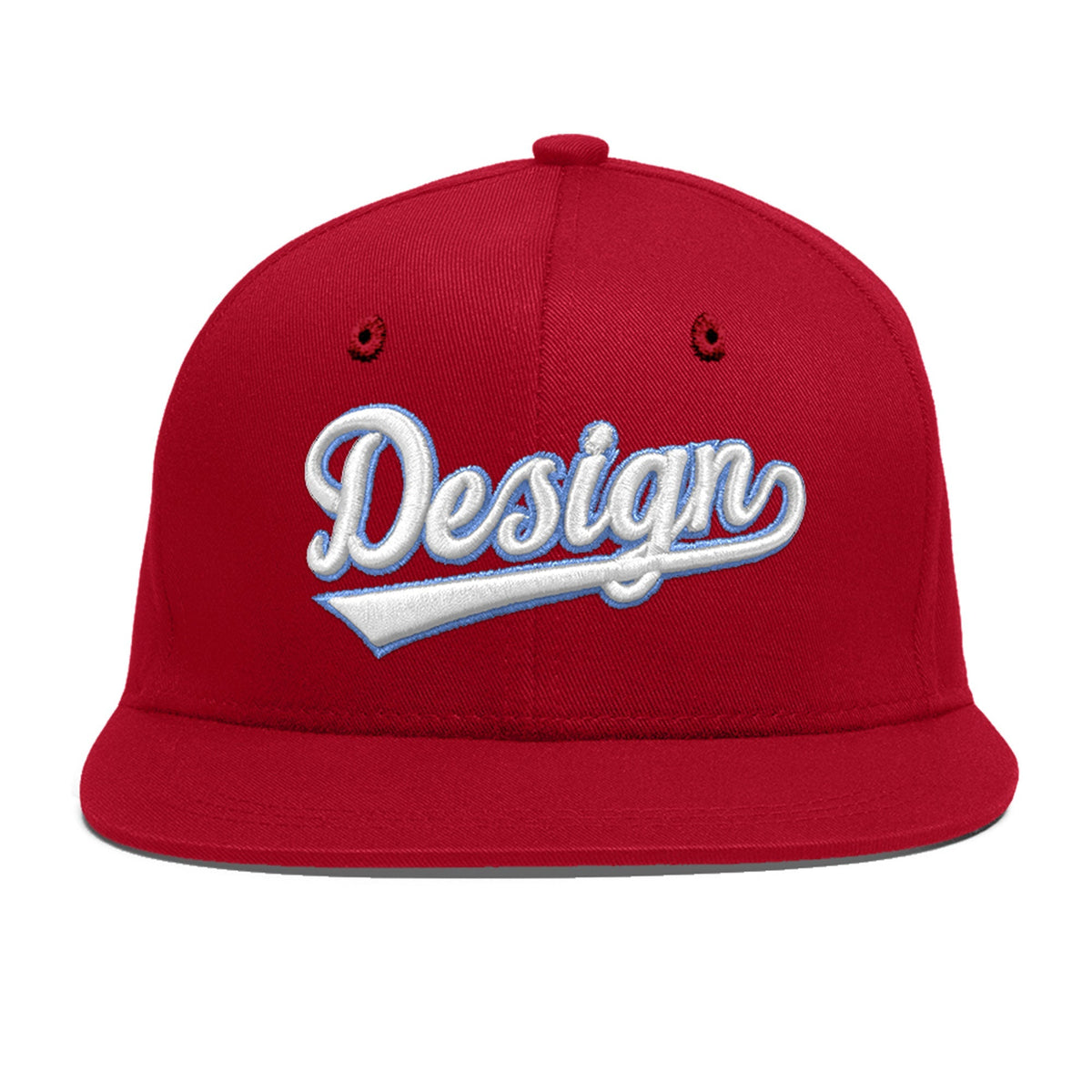Custom Red 3D Puff Embroidery Flat Embroidery Casual Sport Baseball Cap
