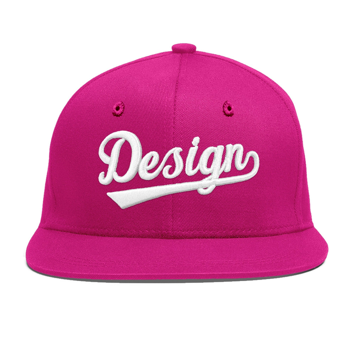 Custom Rose Red 3D Puff Embroidery Flat Embroidery Casual Sport Baseball Cap