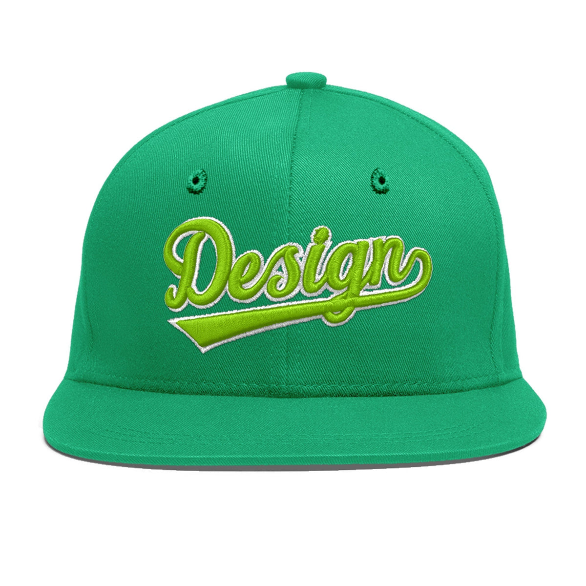 Custom Aqua 3D Puff Embroidery Flat Embroidery Casual Sport Baseball Cap
