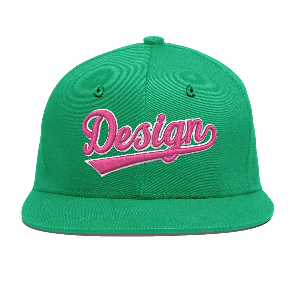 Custom Aqua 3D Puff Embroidery Flat Embroidery Casual Sport Baseball Cap