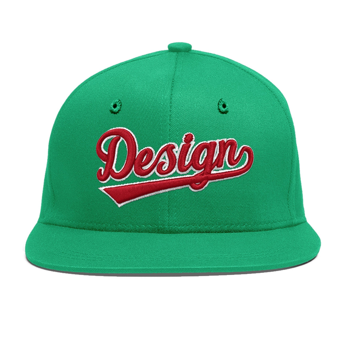 Custom Aqua 3D Puff Embroidery Flat Embroidery Casual Sport Baseball Cap