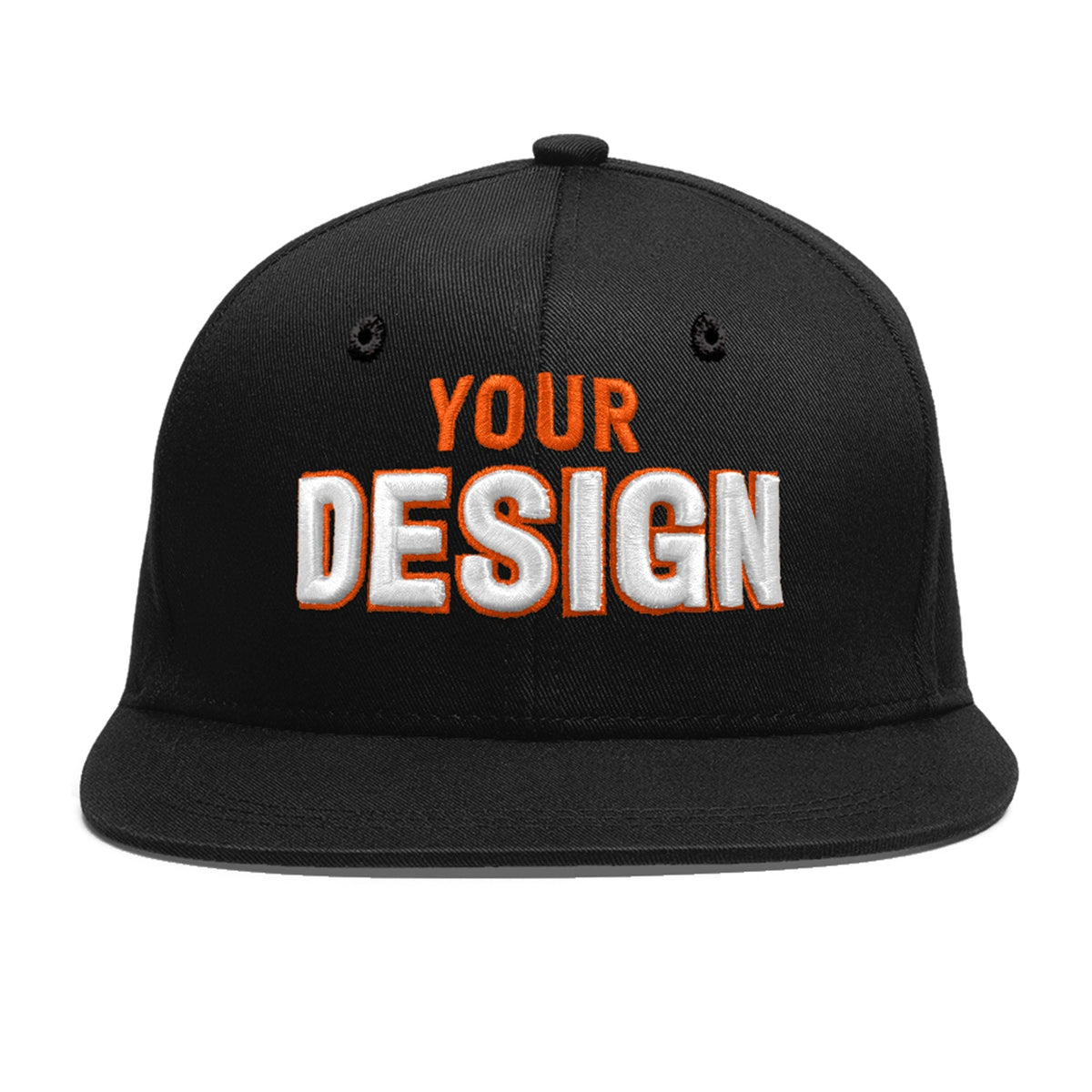 Custom Black 3D Puff Embroidery Flat Embroidery Casual Sport Baseball Cap