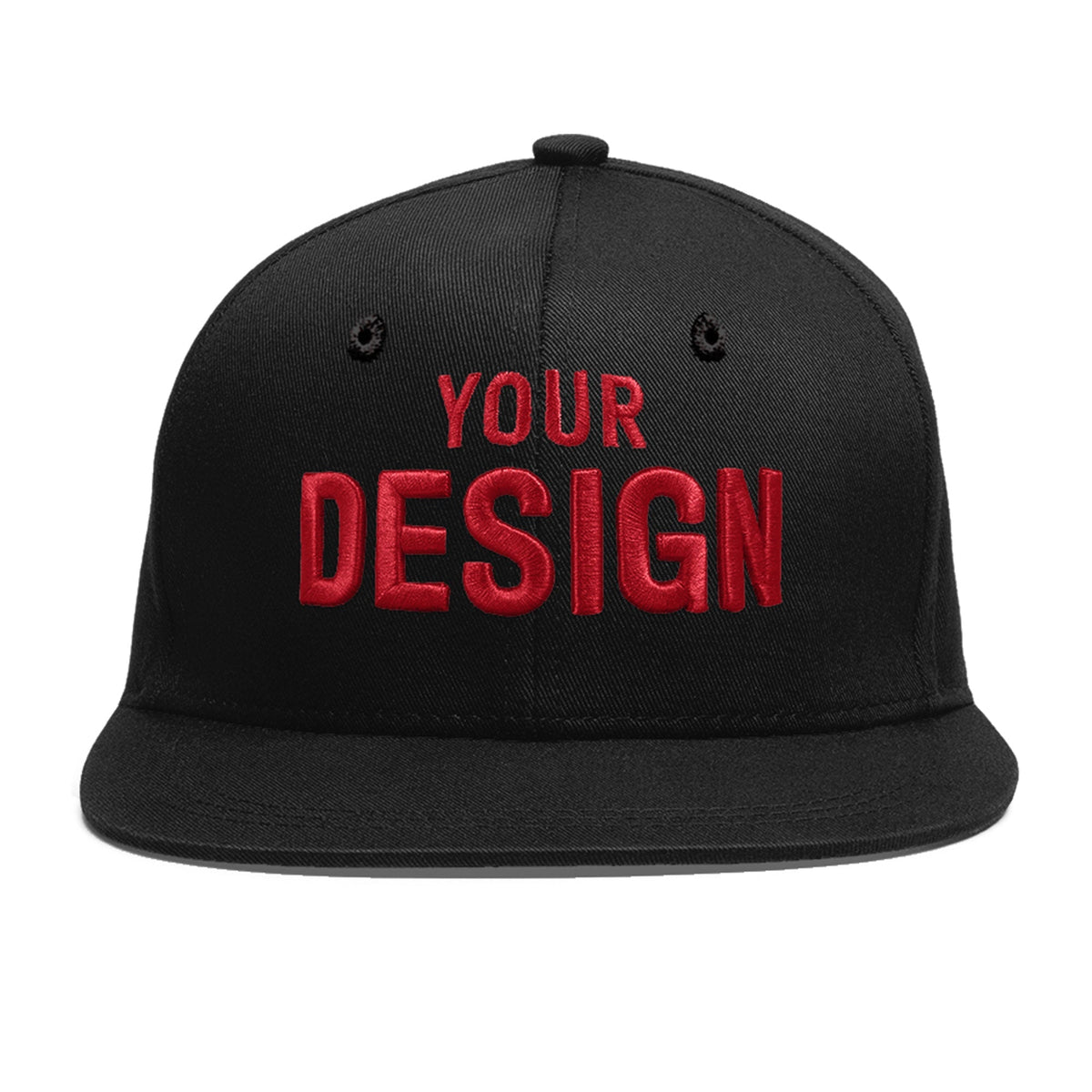 Custom Black 3D Puff Embroidery Flat Embroidery Casual Sport Baseball Cap