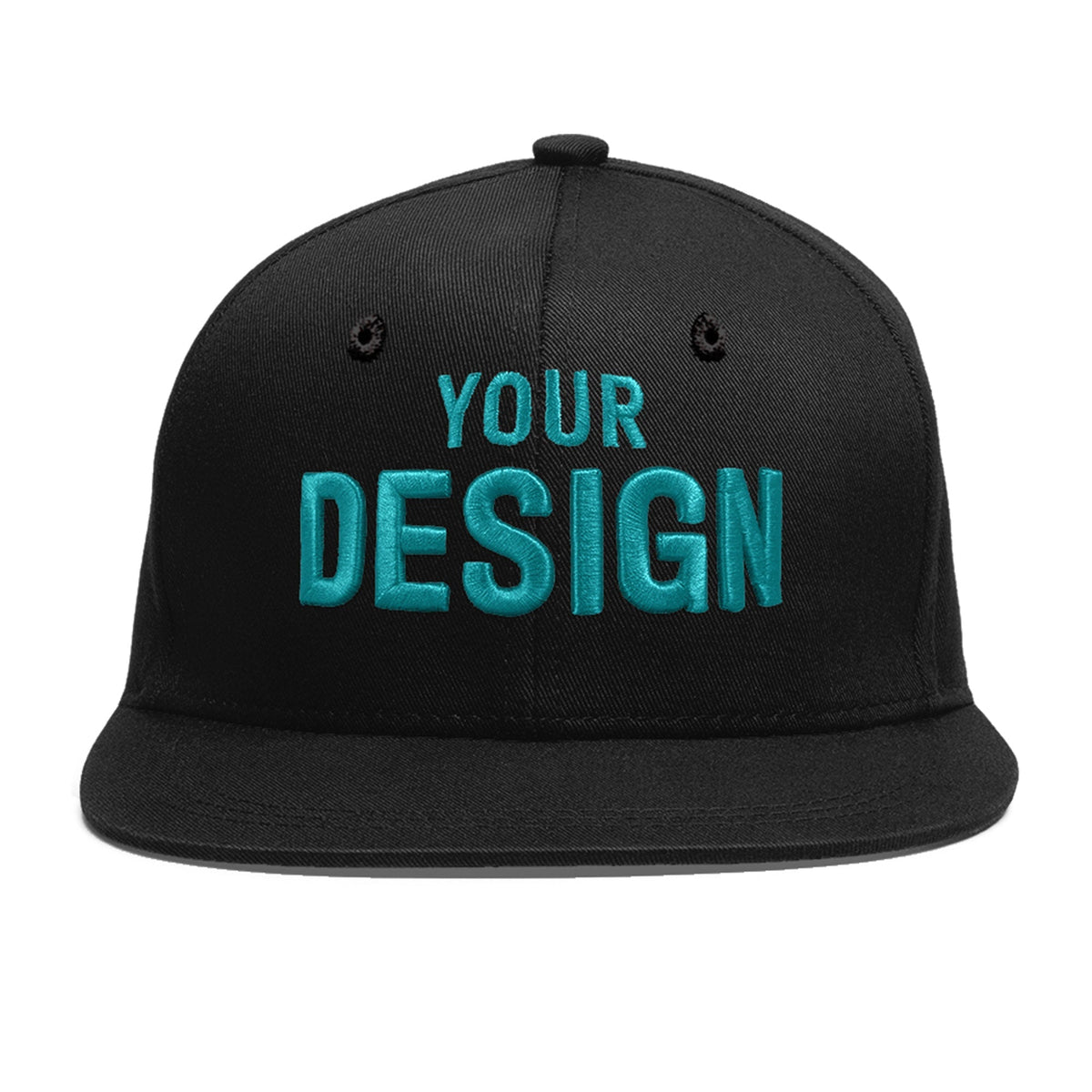 Custom Black 3D Puff Embroidery Flat Embroidery Casual Sport Baseball Cap