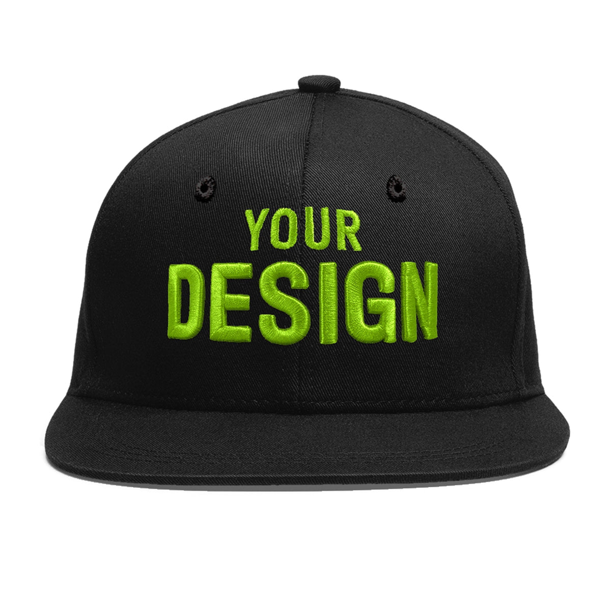 Custom Black 3D Puff Embroidery Flat Embroidery Casual Sport Baseball Cap
