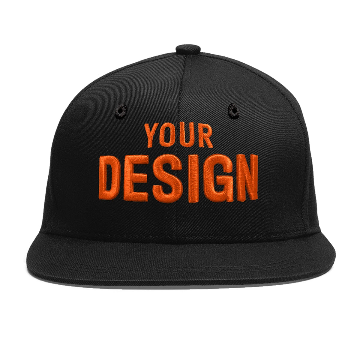 Custom Black 3D Puff Embroidery Flat Embroidery Casual Sport Baseball Cap