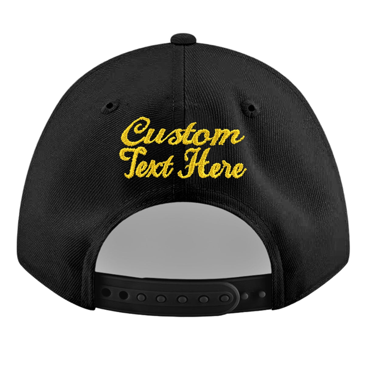 Custom Black 3D Puff Embroidery Flat Embroidery Casual Sport Baseball Cap