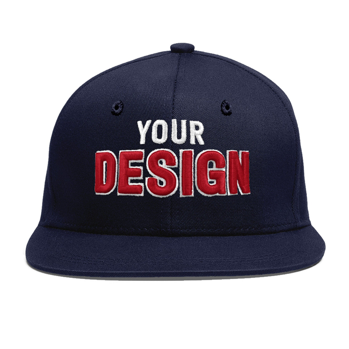 Custom Navy 3D Puff Embroidery Flat Embroidery Casual Sport Baseball Cap