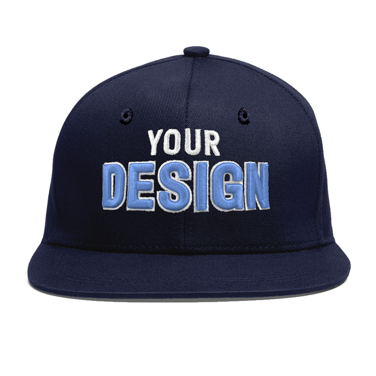 Custom Navy 3D Puff Embroidery Flat Embroidery Casual Sport Baseball Cap