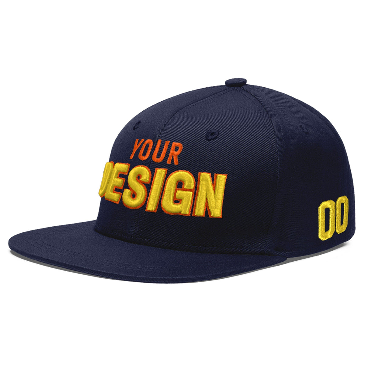 Custom Navy 3D Puff Embroidery Flat Embroidery Casual Sport Baseball Cap