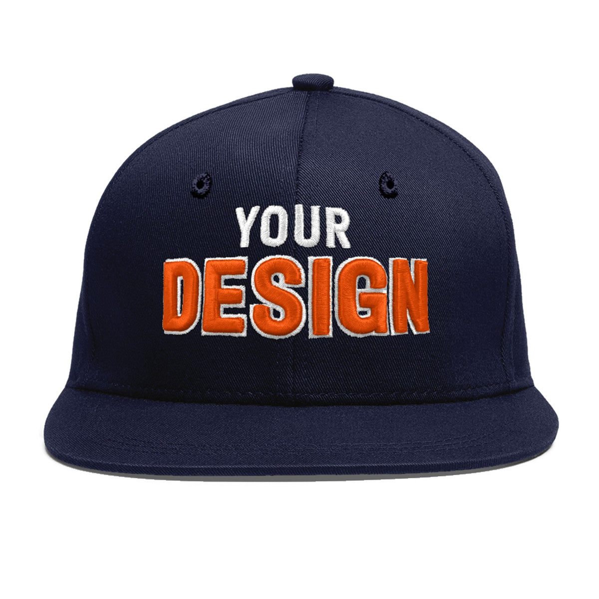 Custom Navy 3D Puff Embroidery Flat Embroidery Casual Sport Baseball Cap