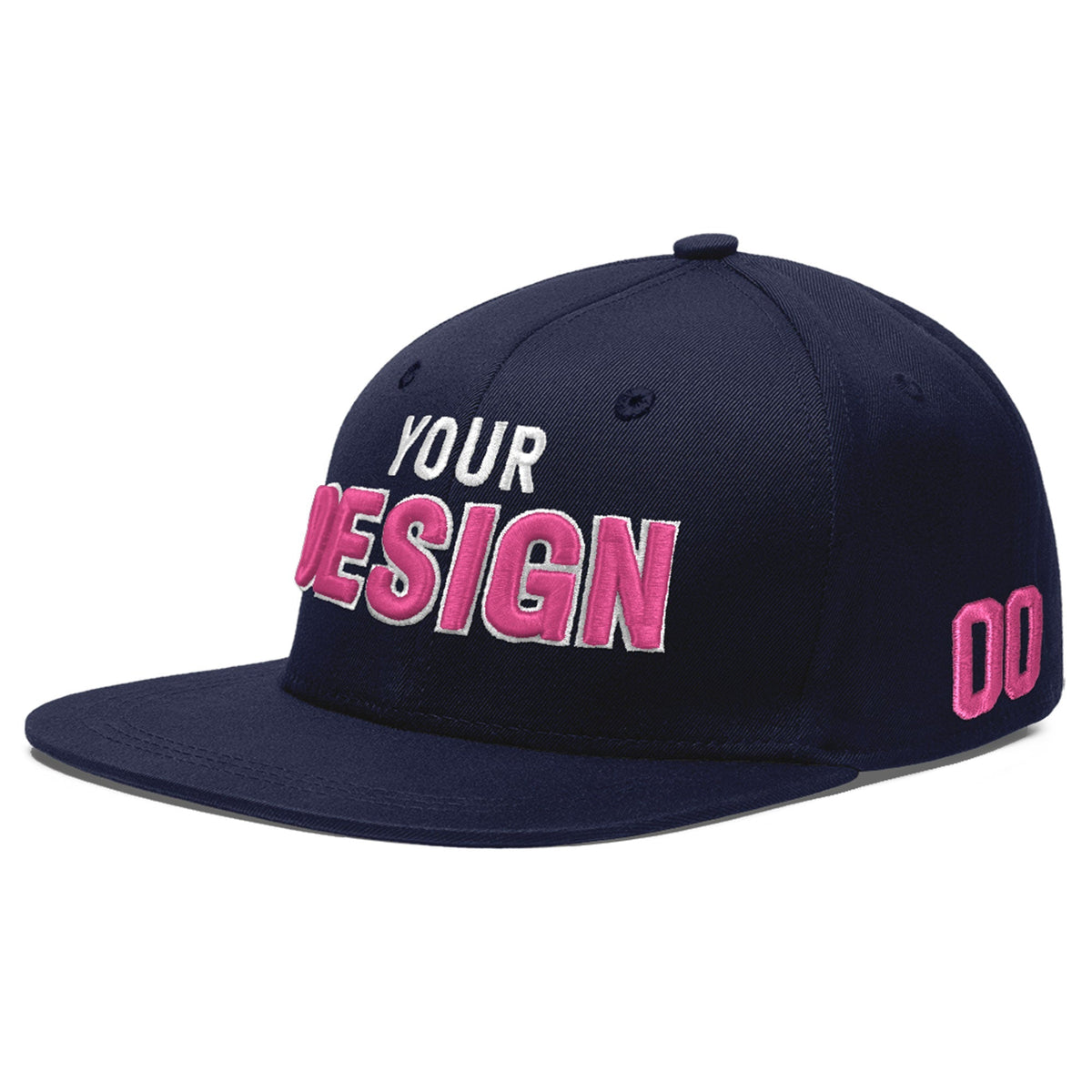 Custom Navy 3D Puff Embroidery Flat Embroidery Casual Sport Baseball Cap
